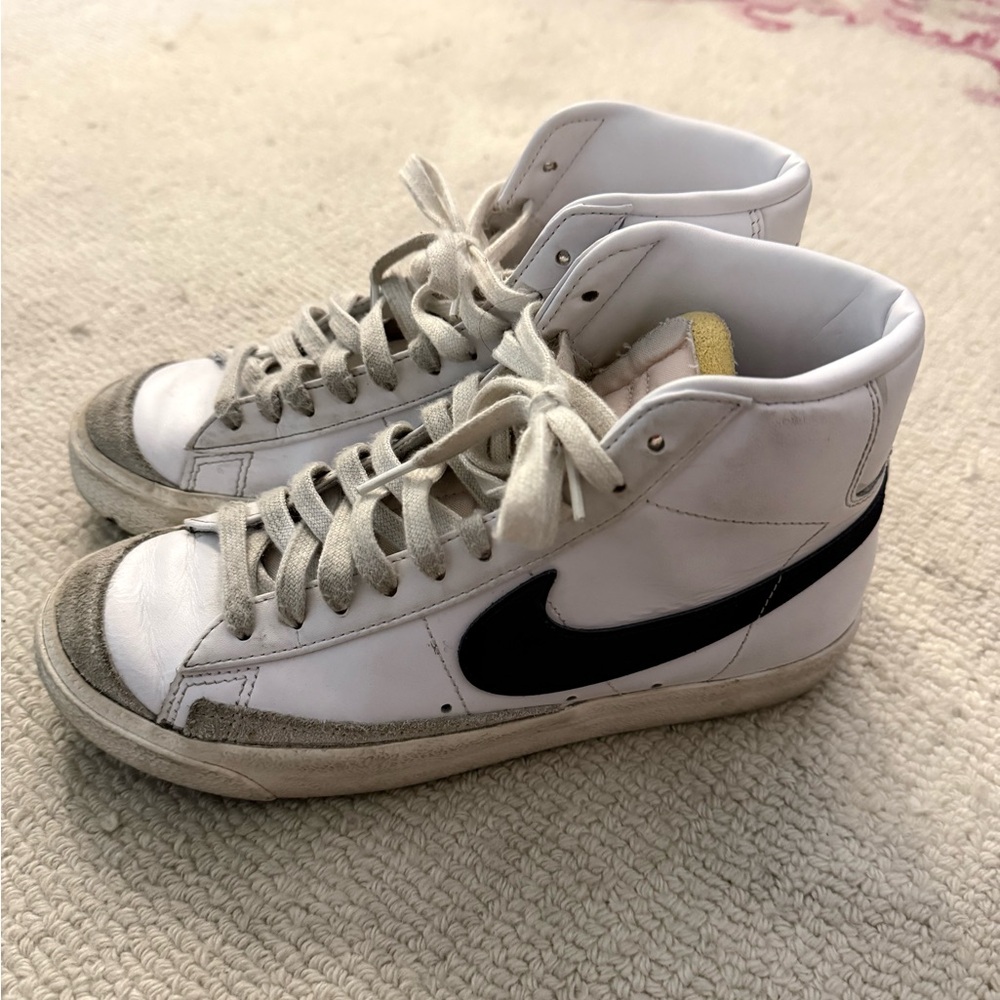Nike White and Black High-Top Sneakers